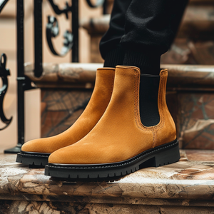 Tan Leather Flaviano With Thick Sole Zipper Boots