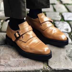 Tan Leather Bruno With Thick Sole Loafers