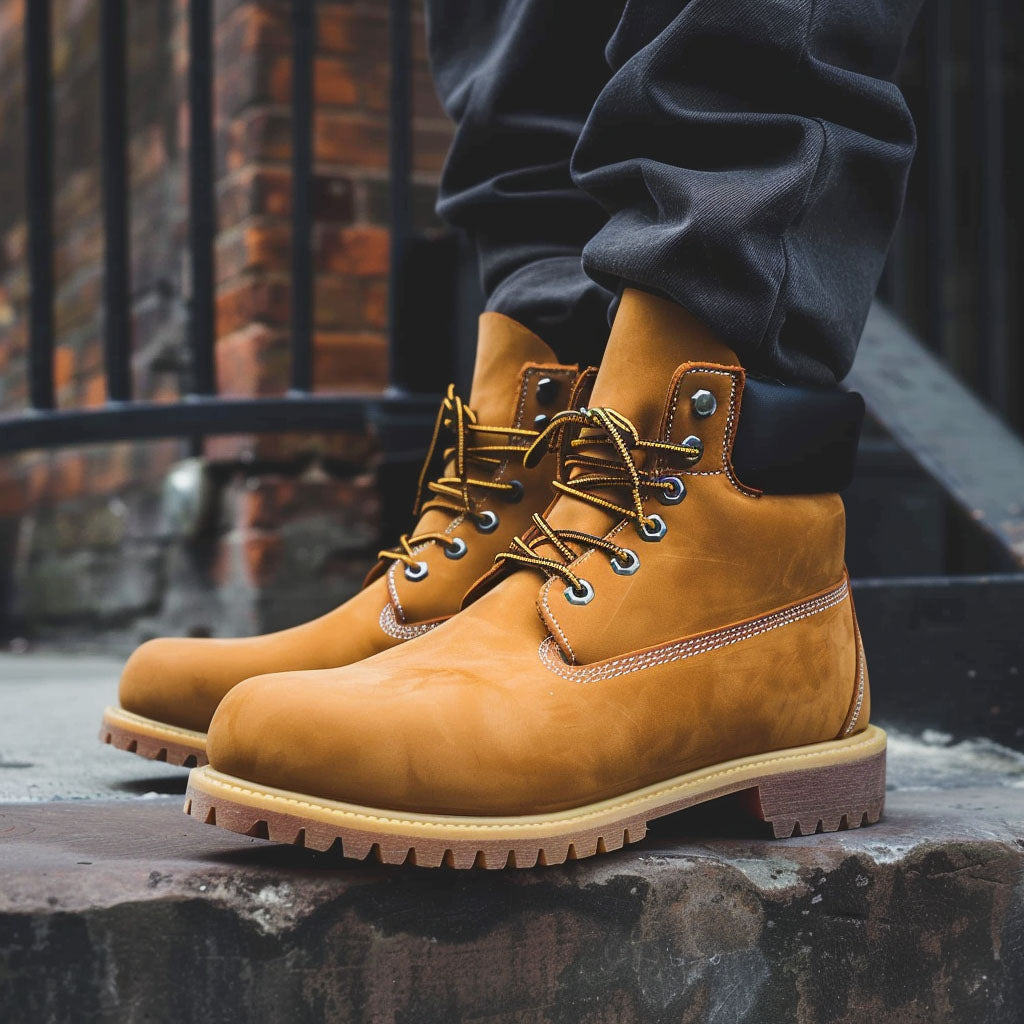 Luxury Edition - Artisian Made Tan Italian Leather Aria Ankle Rugged Lace Up Combat Hiking Boots with Chunky Track Sole