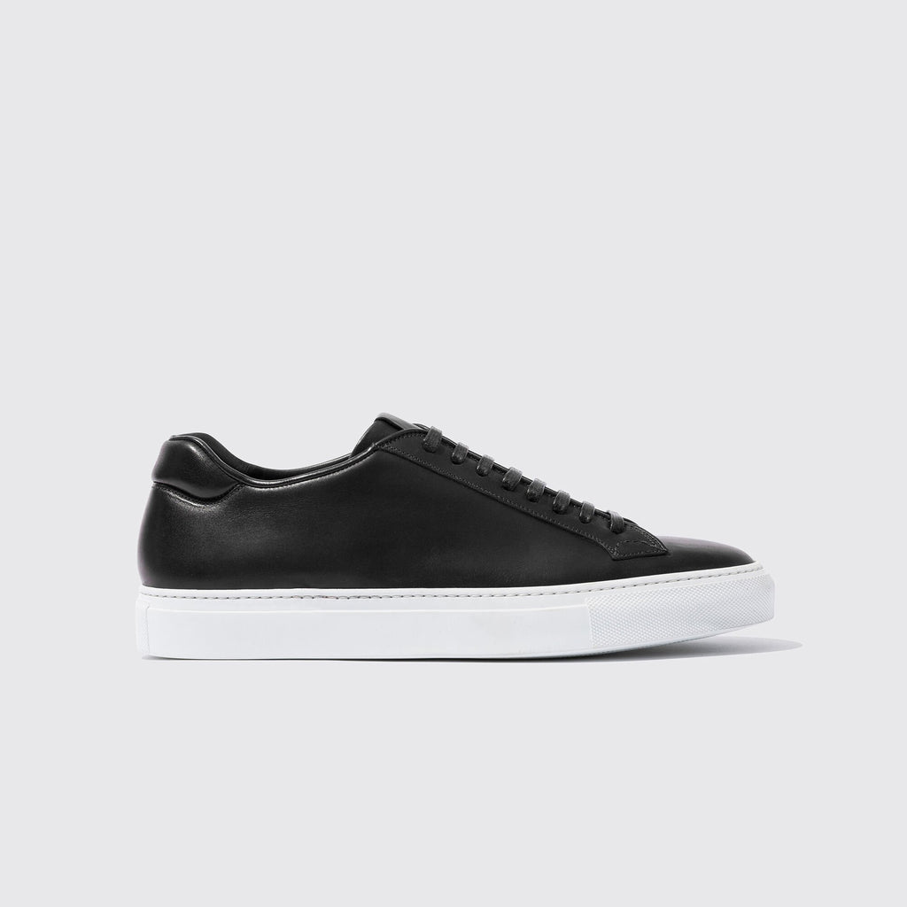 Black Leather Logan Lace Up Sneakers