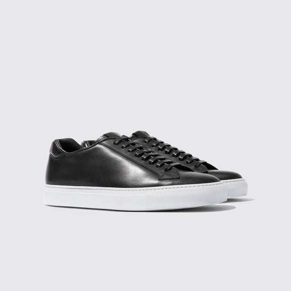 Black Leather Logan Lace Up Sneakers