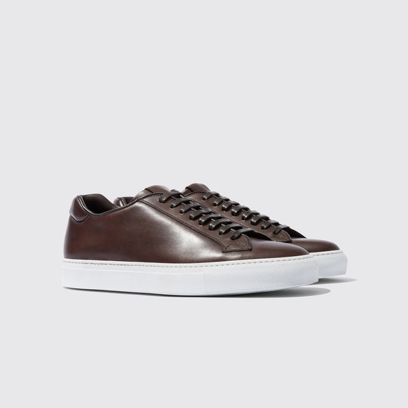 Brown Leather Logan Lace Up Sneakers