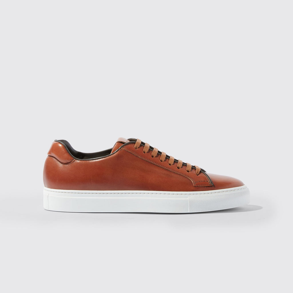 Tan Leather Logan Lace Up Sneakers