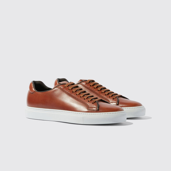 Tan Leather Logan Lace Up Sneakers