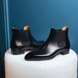 Black Leather Lucca Slip On Chelsea Boots - AW24