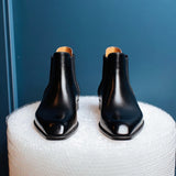 Black Leather Lucca Slip On Chelsea Boots - AW24