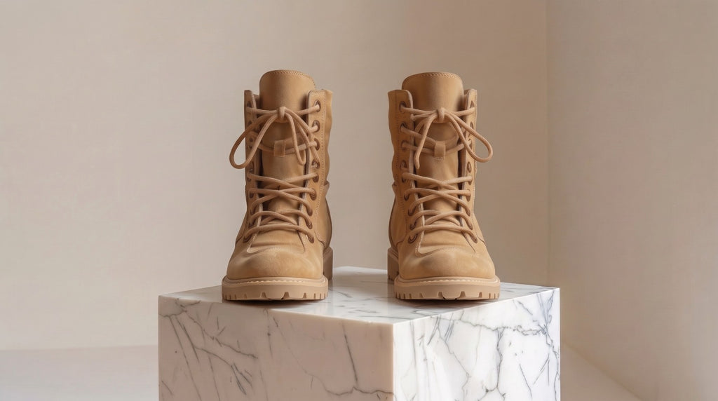 Tan Nubuck Leather Damiano Combat Boot