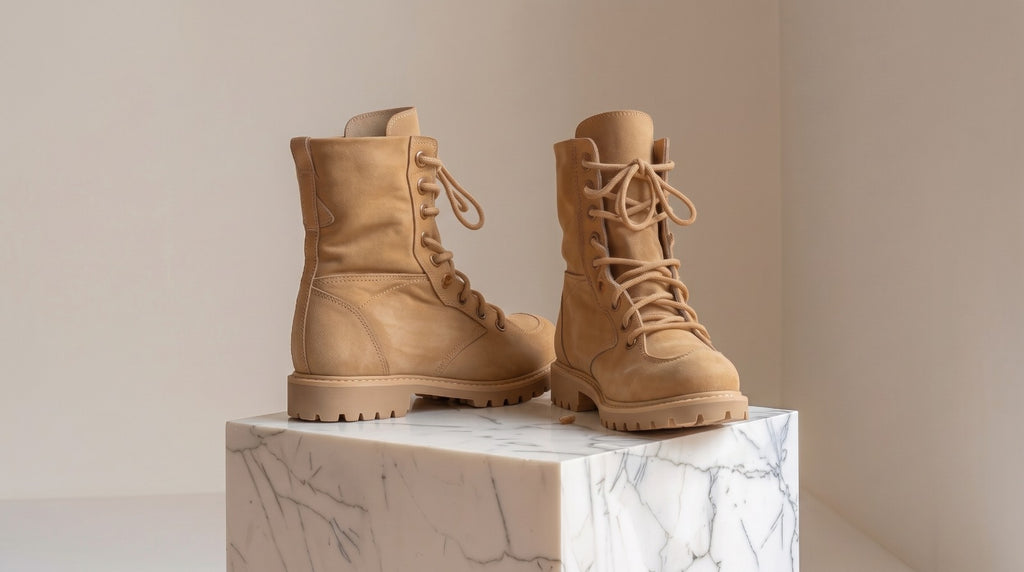 Tan Nubuck Leather Damiano Combat Boot