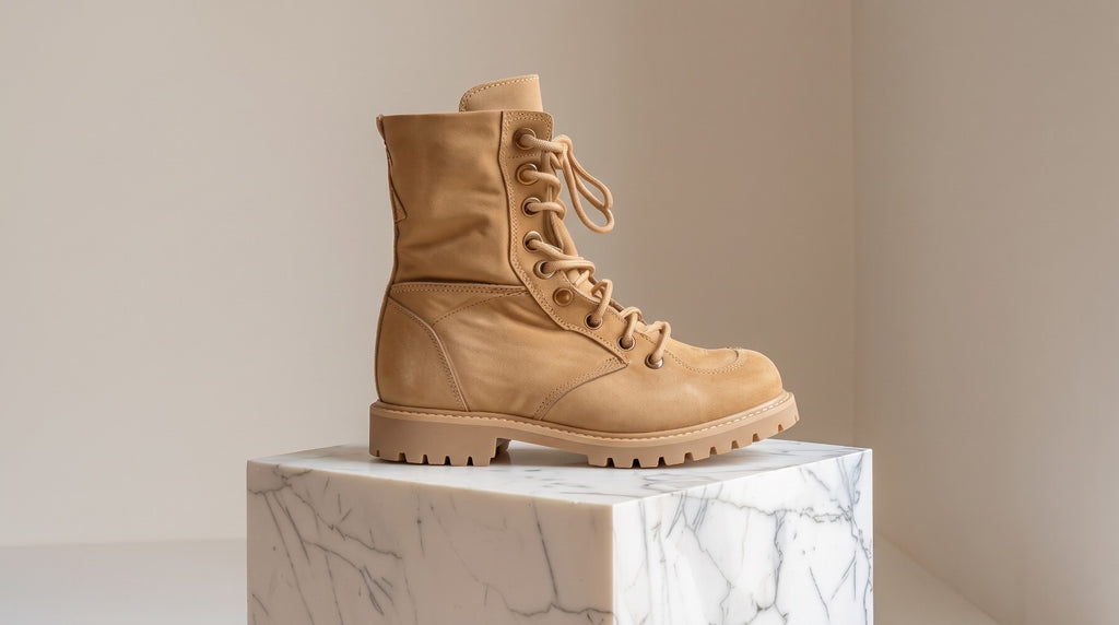 Tan Nubuck Leather Damiano Combat Boot