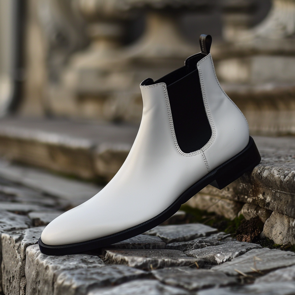 White Mattia Chelsea Boot