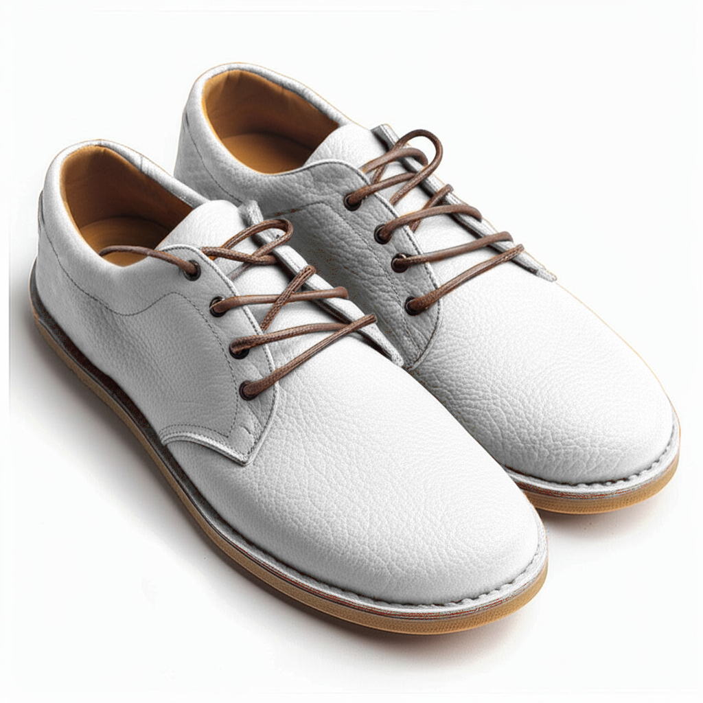 White Milled Leather Divino Barefoot Sneakers