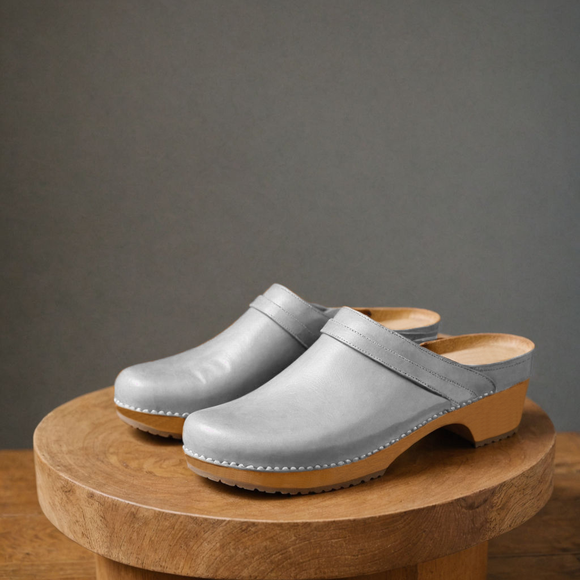 White Leather Celeste Calm Mule Loafers - Summer 2024 Collection