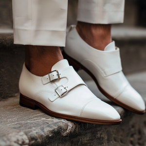 White Nicomede Monk Straps