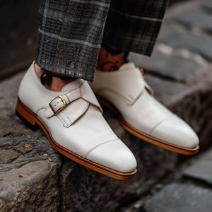 White Nunzio Monk Straps