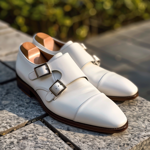 White Odone Monk Straps