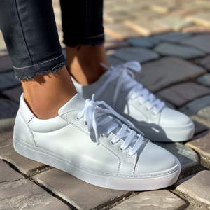 White Aleramo With White Sole Sneakers