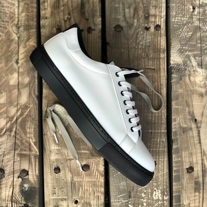 White Adelmo With Black Sole Sneakers