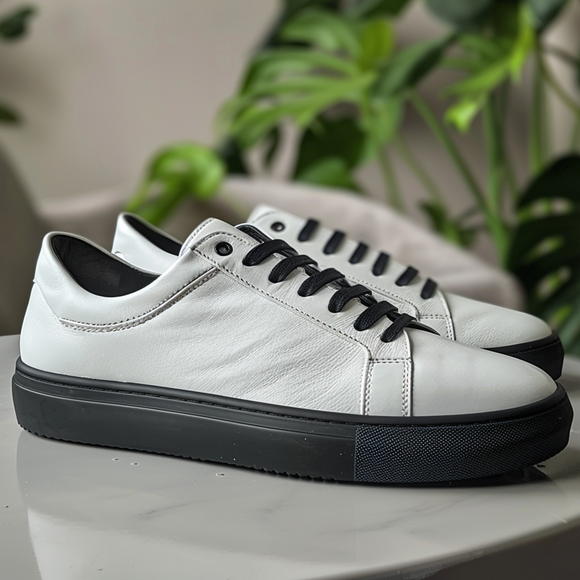 White Adolfo With Black Sole Sneakers