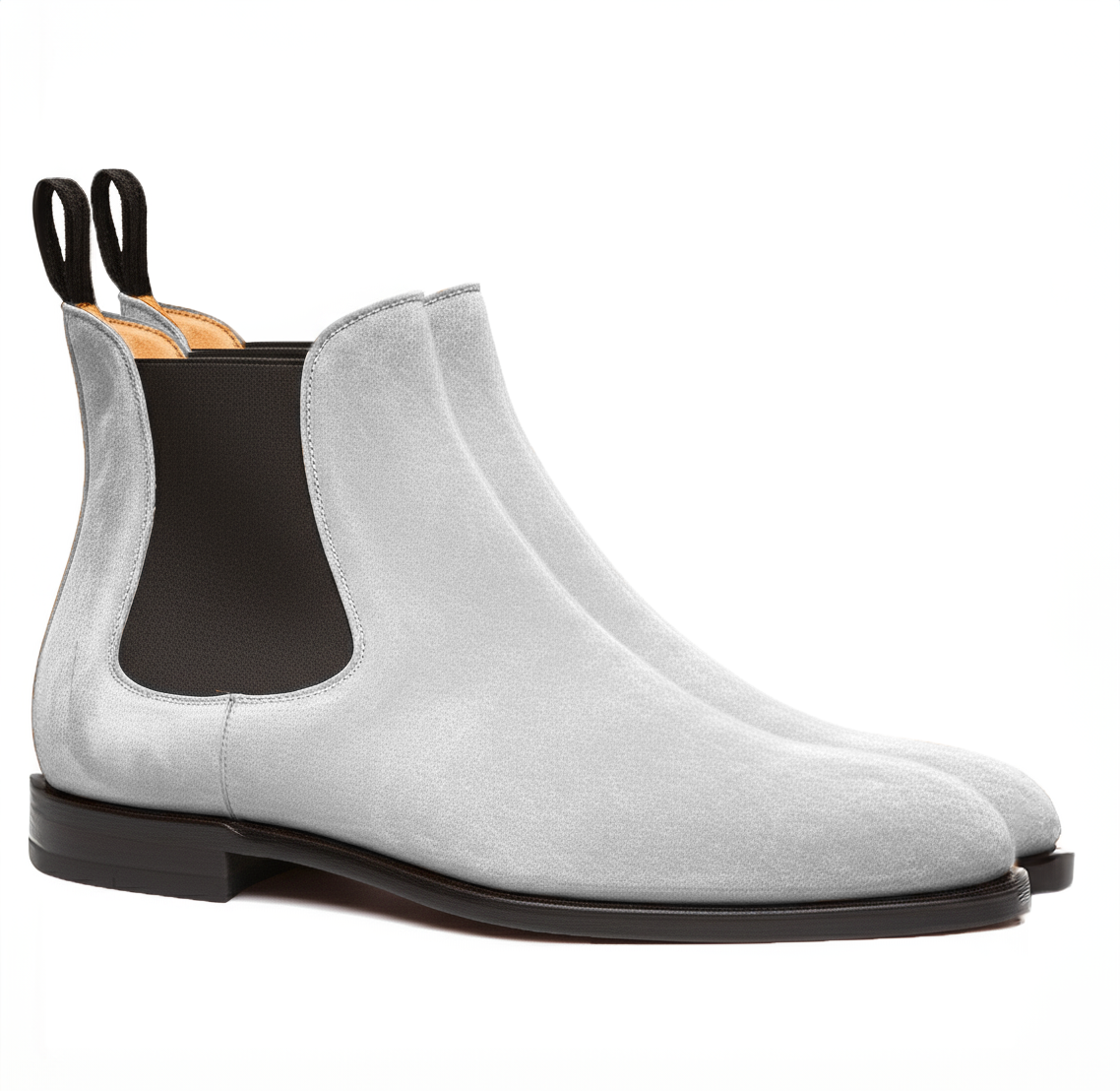 White Suede Leather Celso Chelsea Boot