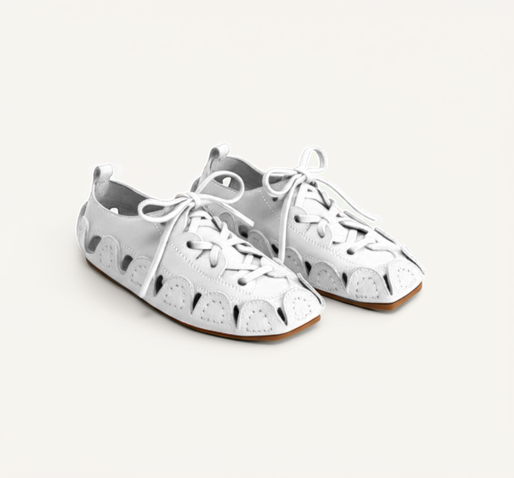 White Suede Leather Amigo Lace-Up Sneakers