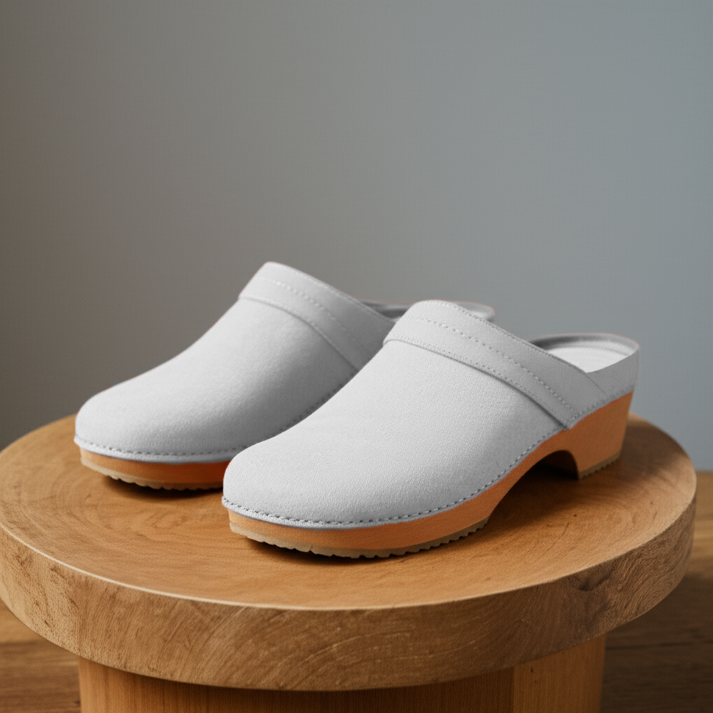 White Suede Leather Celeste Calm Mule Loafers - Summer 2024 Collection