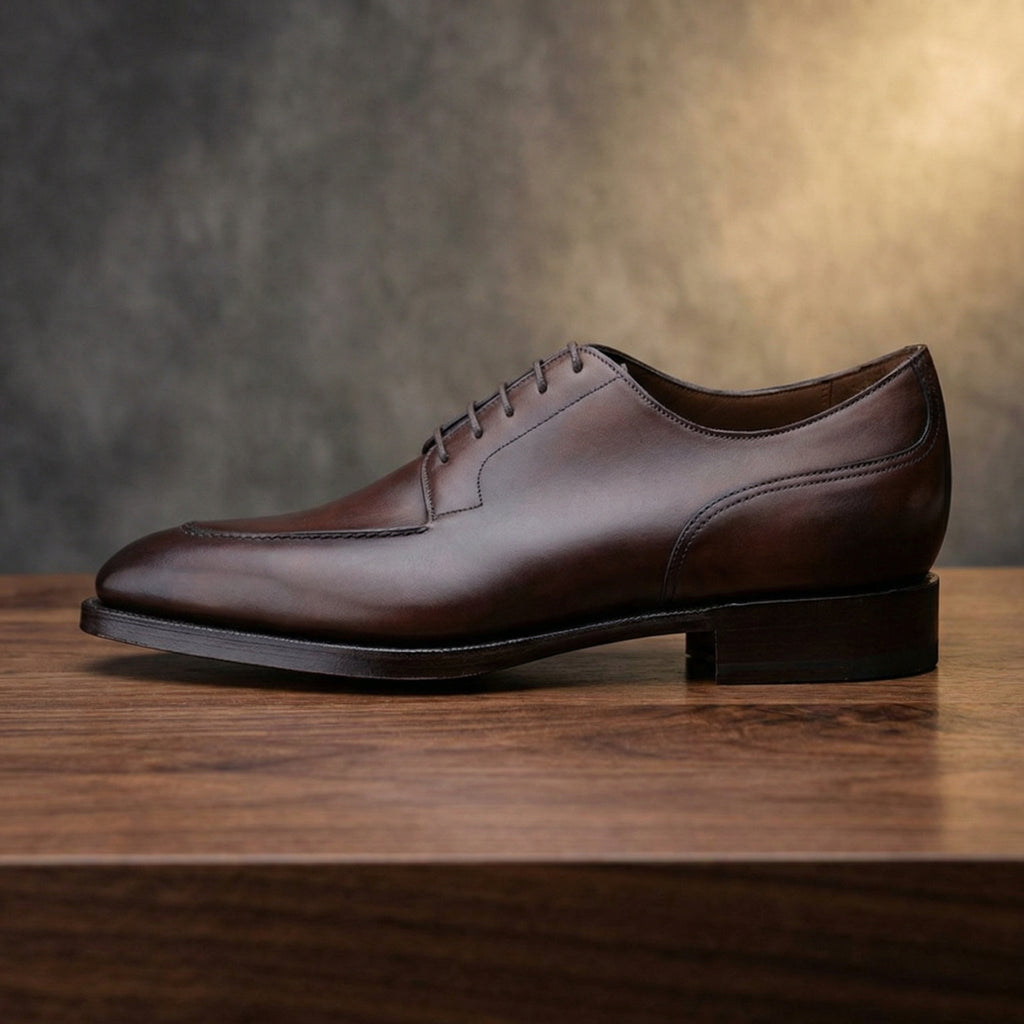 Height Increasing Brown Leather Hamlet Derby Shoes