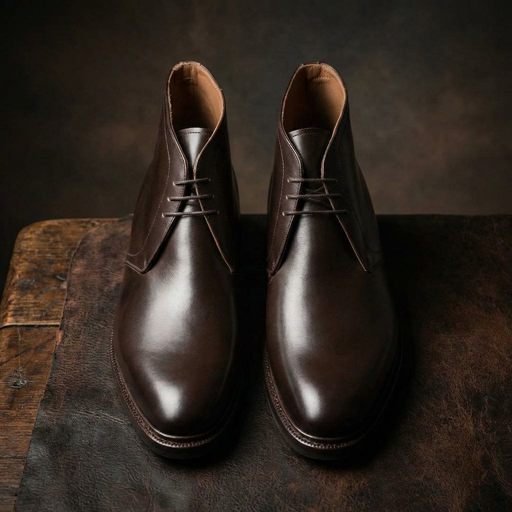 Brown Leather Exeter Lace Up Chukka Boots