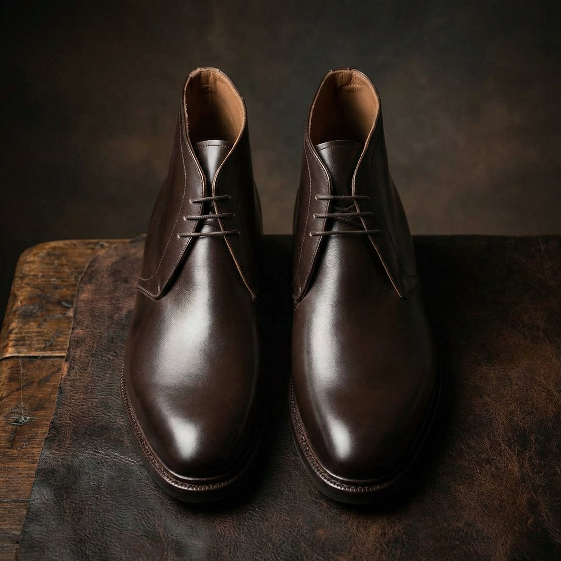 Brown Leather Exeter Lace Up Chukka Boots