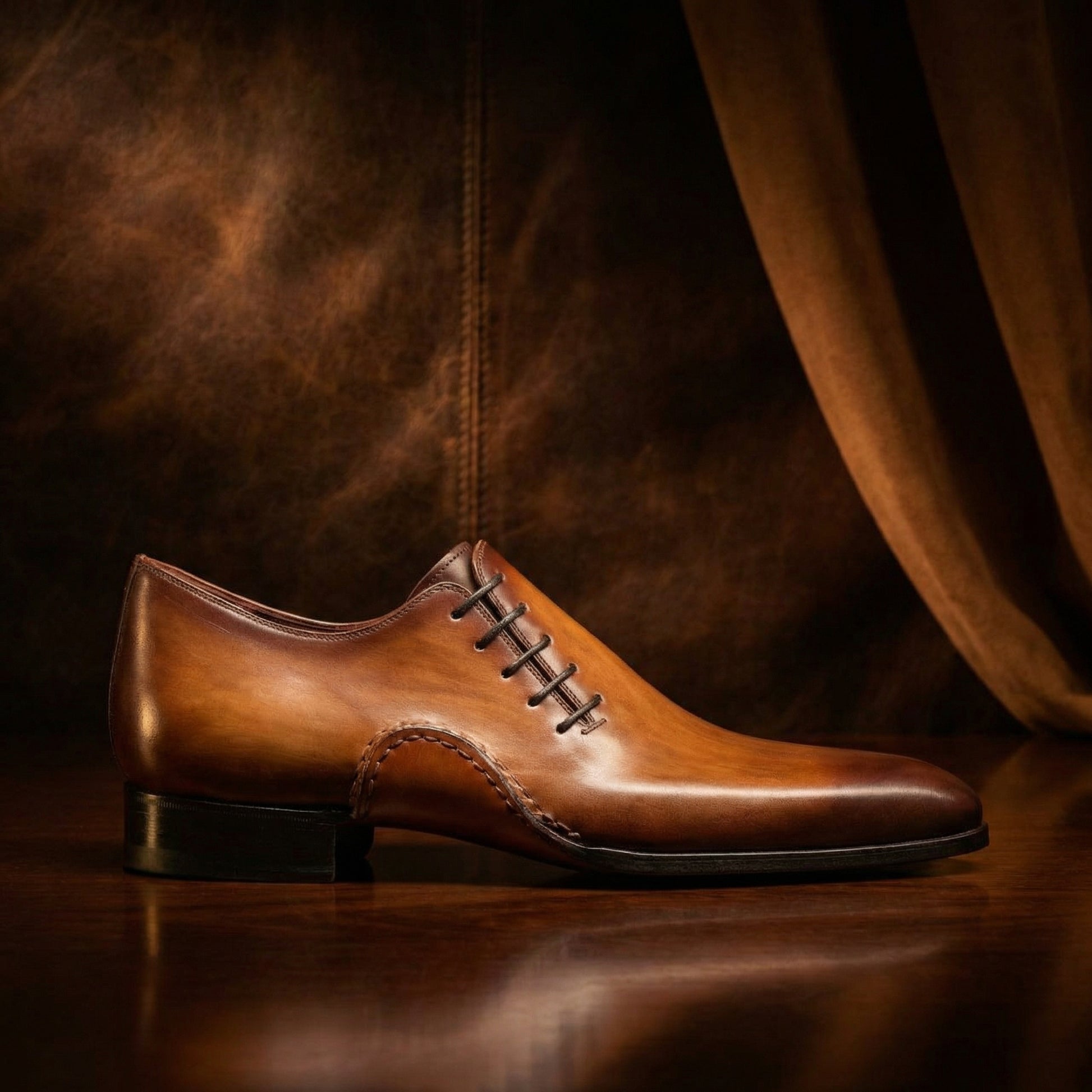 Height Increasing Black Leather Balranald Oxfords Shoes