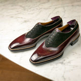 Cherry Leather Garnet Grace Brogue Oxford Shoes