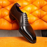 Tan Leather Dapper Derby Woodford Balmoral Toe Cap Oxfords