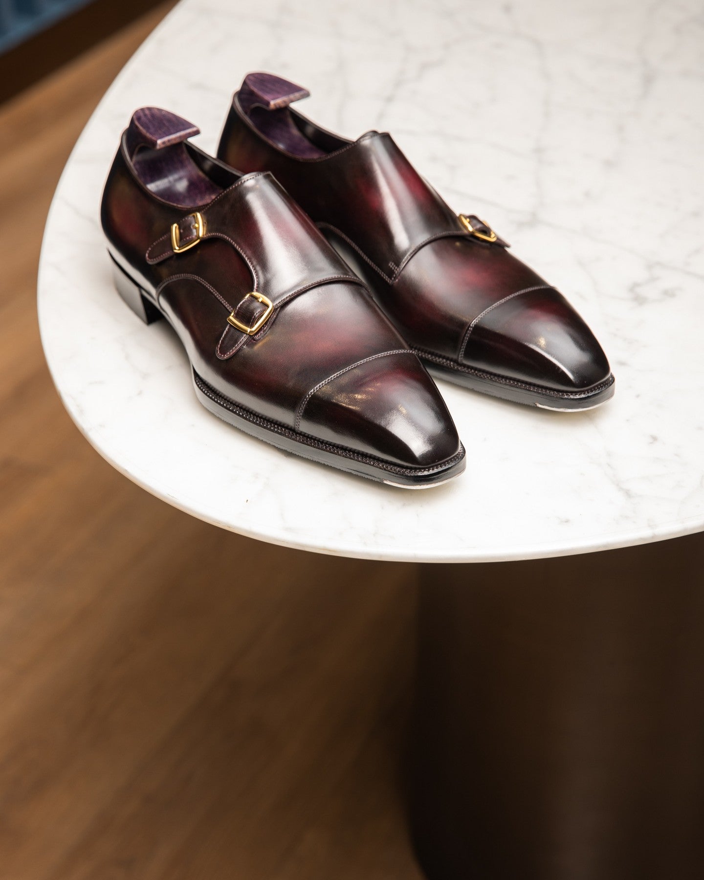 Tan and Brown Leather Classic Crusaders Castle Monk Straps Shoes