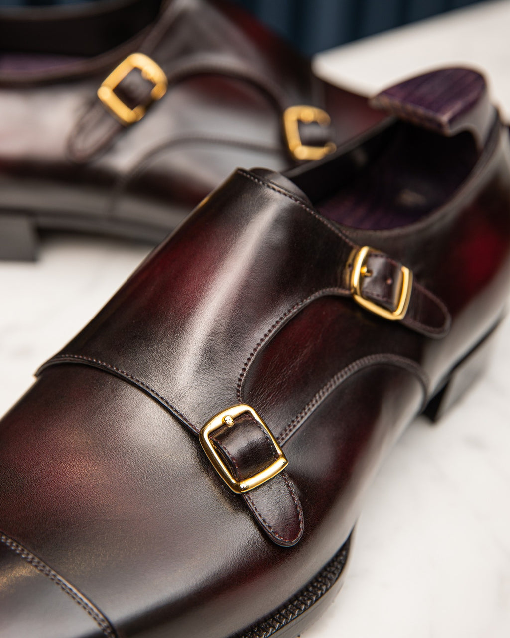 Tan and Brown Leather Classic Crusaders Castle Monk Straps Shoes