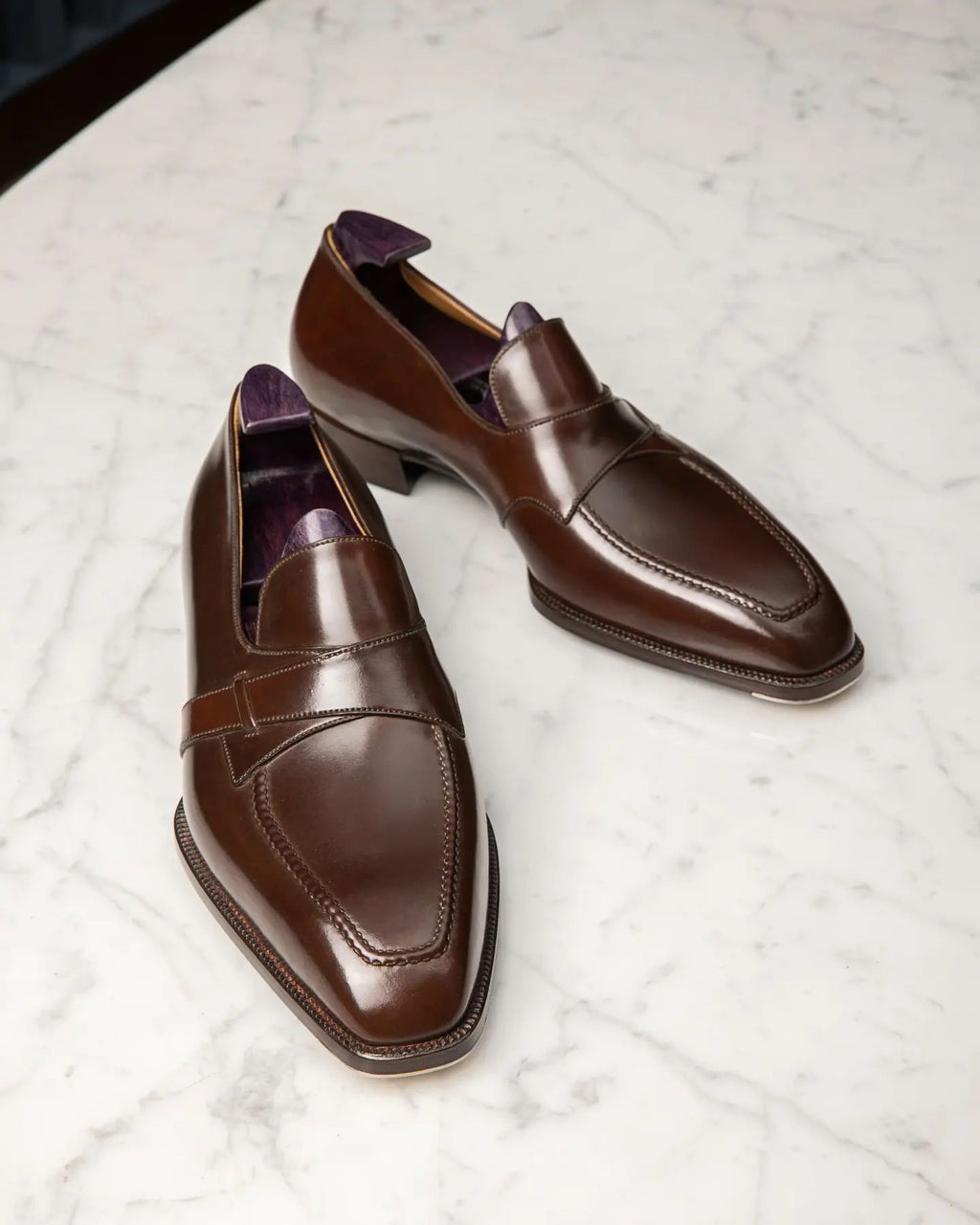 Brown Leather Urban Chic Slip-On Loafers   - Summer 2024 Collection