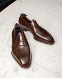 Brown Leather Urban Chic Slip-On Loafers   - Summer 2024 Collection
