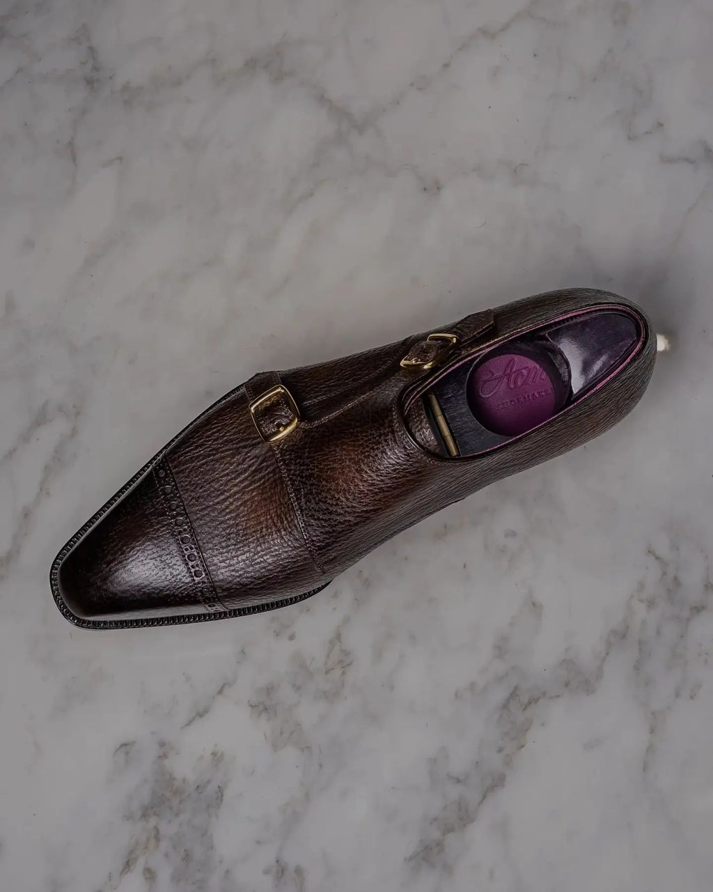Tan Leather Santoni Carlos Castle Monk Straps Shoes