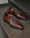 Tan Leather Oxford Opulence Lace Up Shoes - Summer 2024 Collection
