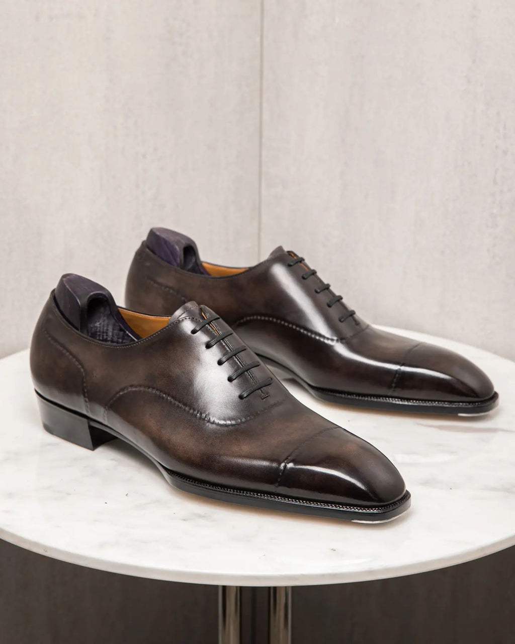 Brown Leather Oxford Suave Step Lace Up Shoes - Summer 2024 Collection