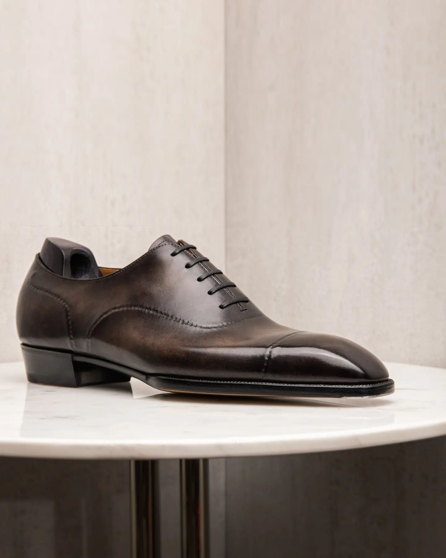 Brown Leather Oxford Suave Step Lace Up Shoes - Summer 2024 Collection