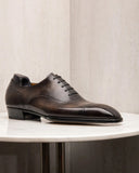 Brown Leather Oxford Suave Step Lace Up Shoes - Summer 2024 Collection
