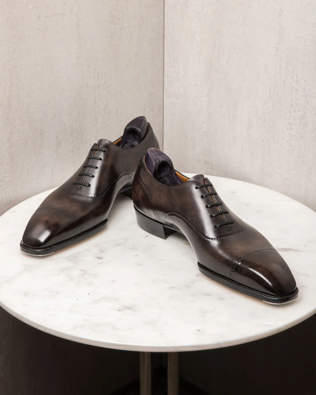 Brown Leather Oxford Suave Step Lace Up Shoes - Summer 2024 Collection