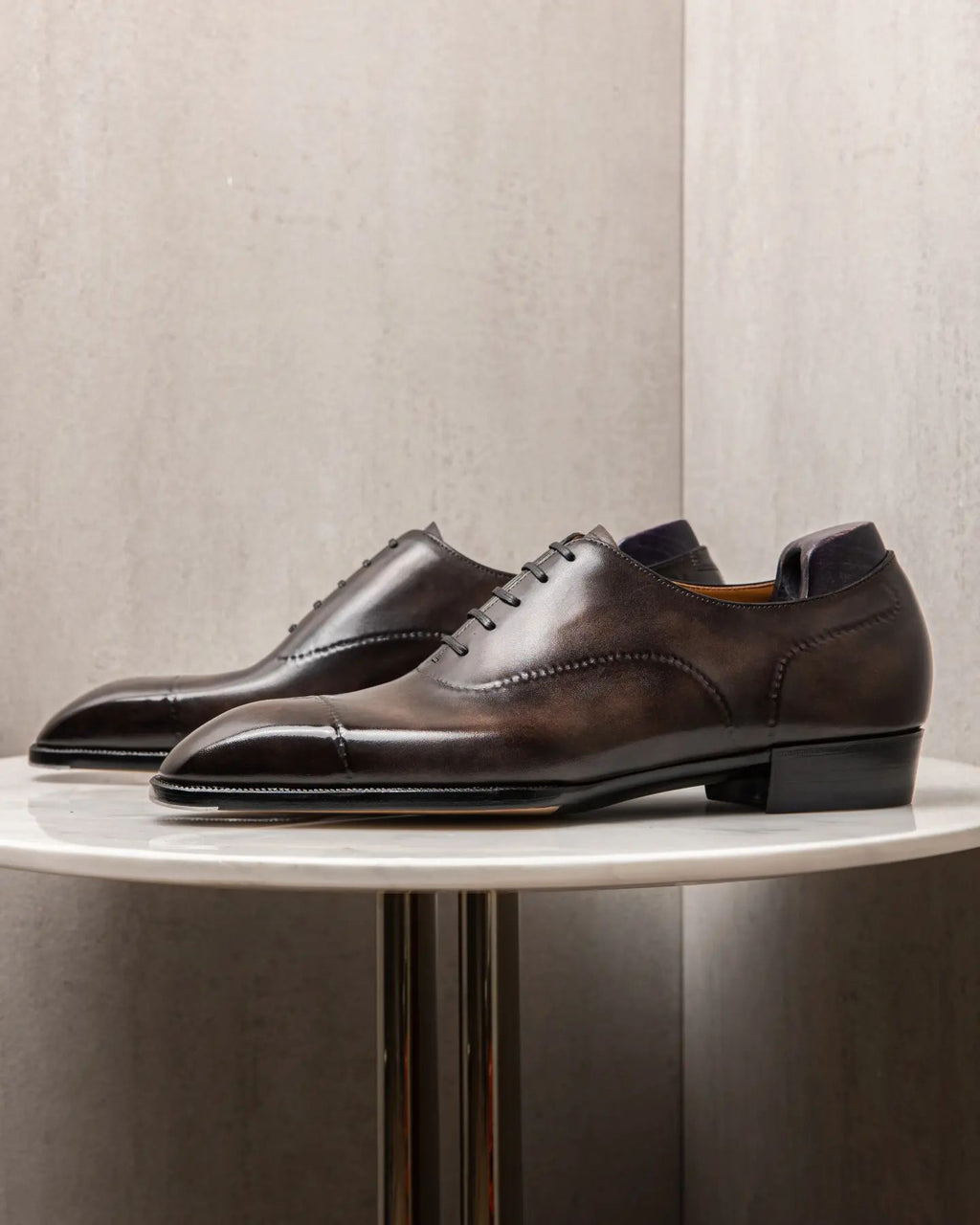 Brown Leather Oxford Suave Step Lace Up Shoes - Summer 2024 Collection