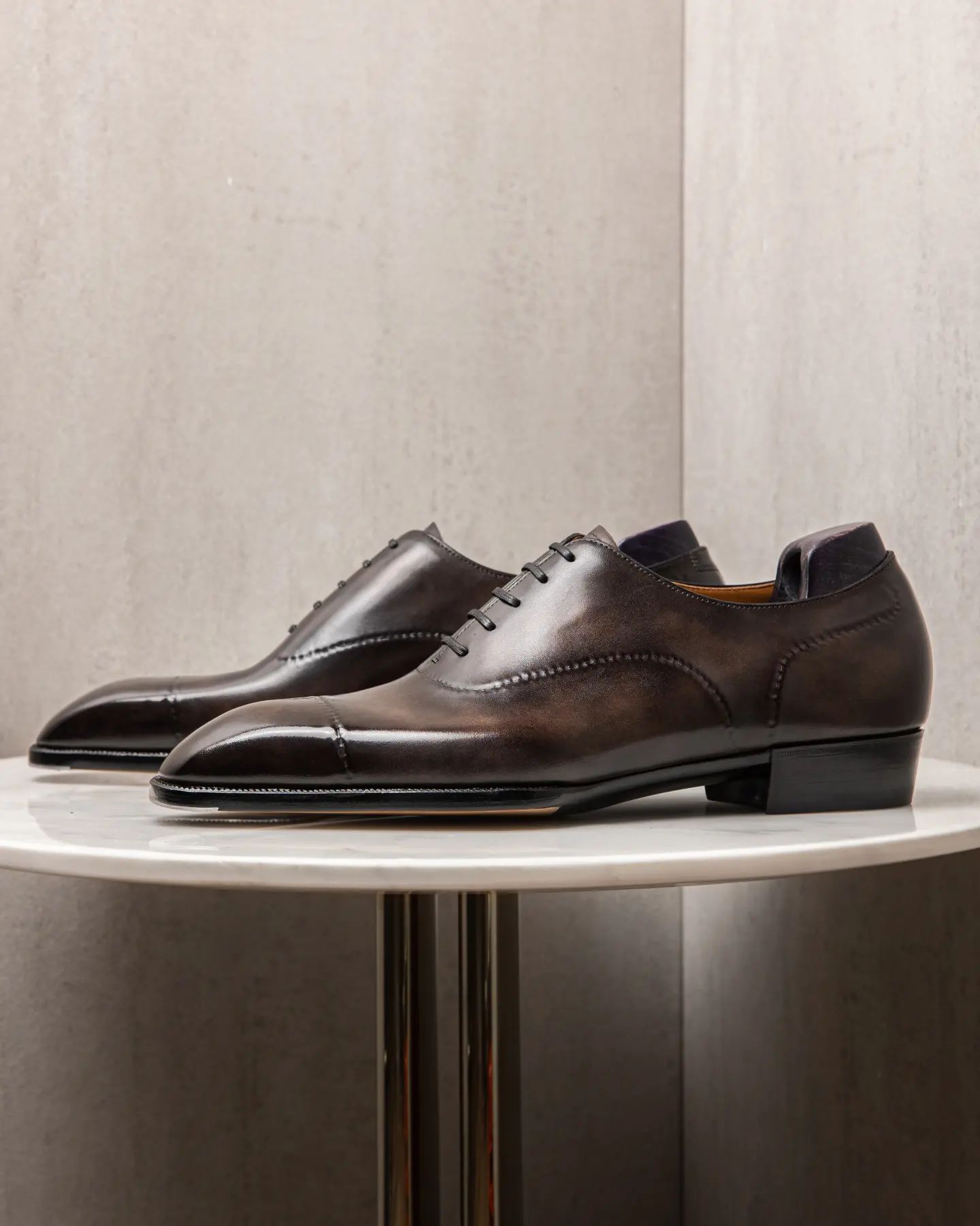 Brown Leather Oxford Suave Step Lace Up Shoes - Summer 2024 Collection