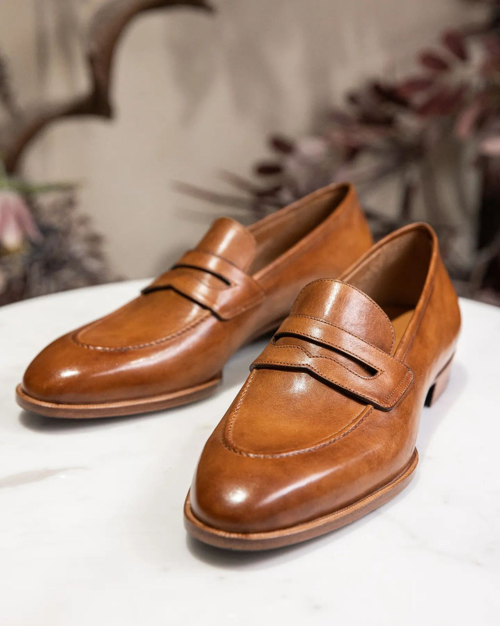 Tan Leather Urban Chic Slip-On Loafers   - Summer 2024 Collection