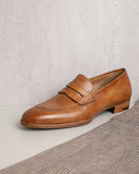 Tan Leather Urban Chic Slip-On Loafers   - Summer 2024 Collection
