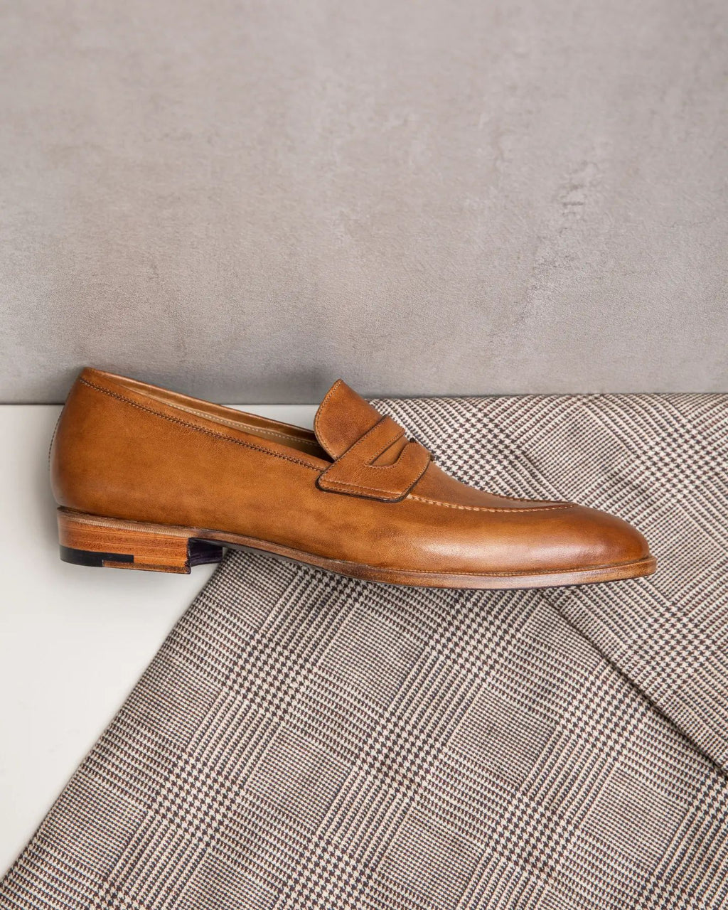 Tan Leather Urban Chic Slip-On Loafers   - Summer 2024 Collection