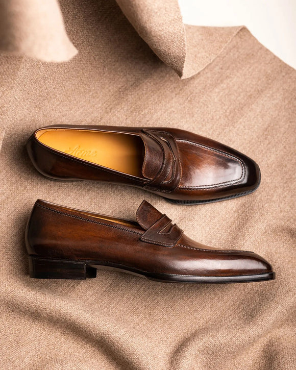 Brown Leather Relaxed Radiance Slip-On Loafers   - Summer 2024 Collection