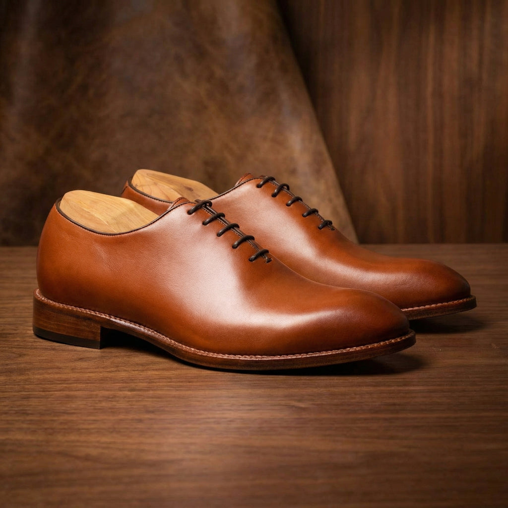 Tan Leather Drayton One Cut Oxfords - Formal Shoes