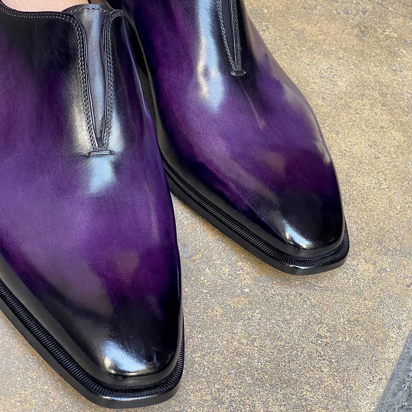 Purple Leather Lavender Luxe Whole Cut Loafer Shoes