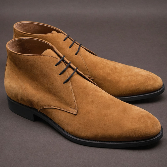 Tan Suede Leather Gabrovo Chukka Lace Up Boots